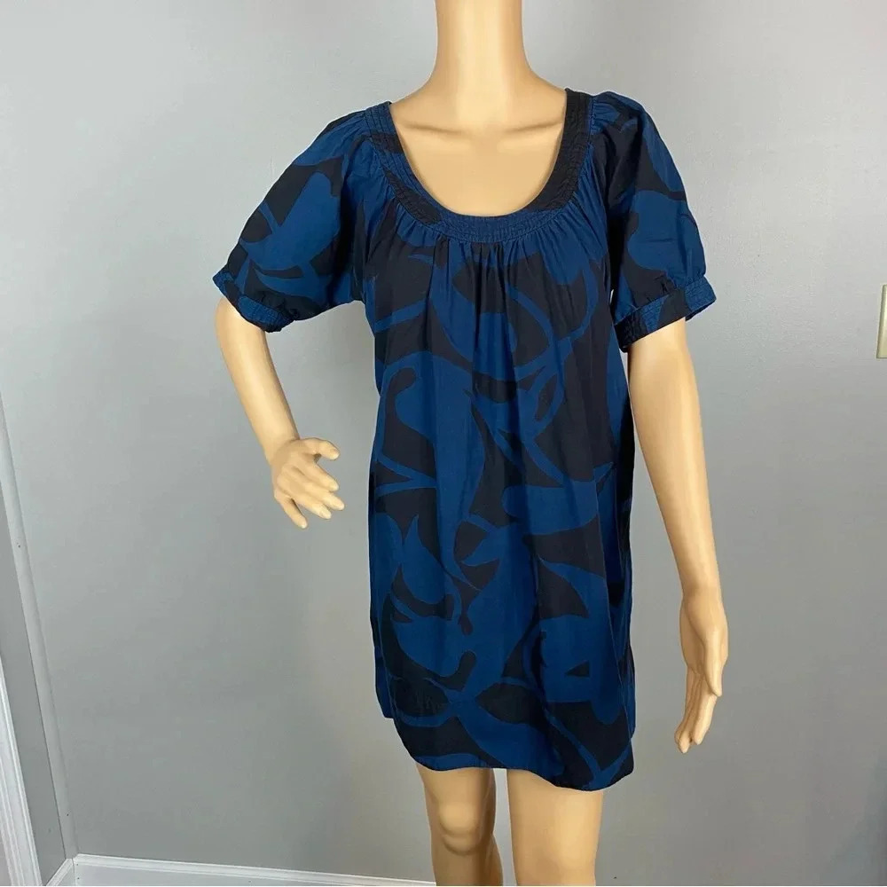 French Connection Womens 4 Blue and Black T-Shirt Mini Dress